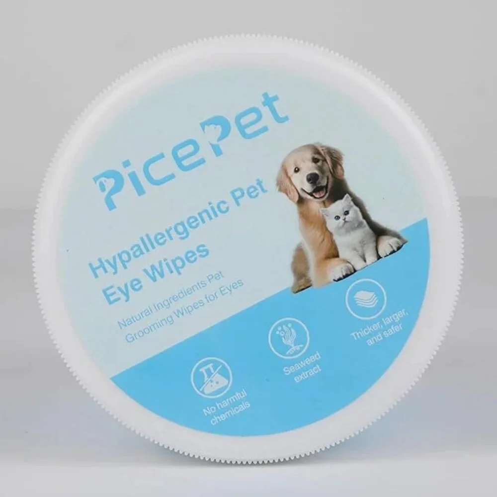 Hypoallergenic Eye Wipes for Dog & Cats, 100 Pcs Plant-Based Tear Stain Remover
